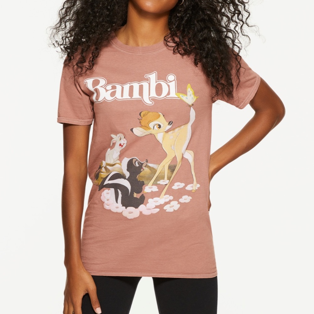 Aeropostale Bambi & Friends Boyfriend Graphic Tee